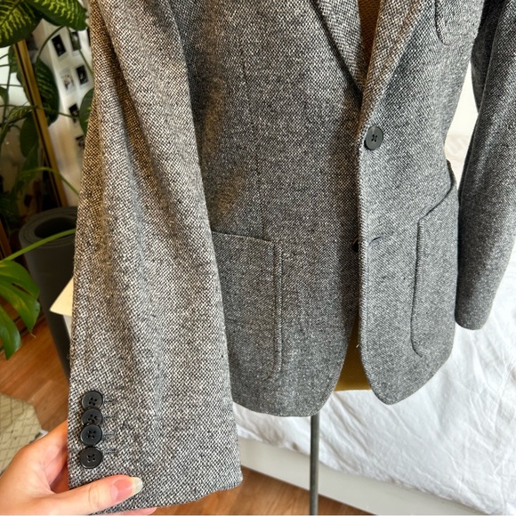 Banana Republic Grey Wool cotton blend slim fit blazer sports jacket lined - Picture 2 of 6